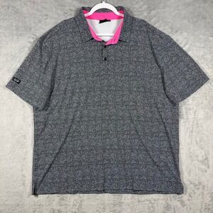 Sunday Swagger Polo Shirt Men 3XL Black White Pink Micro Dot Performance Stretch